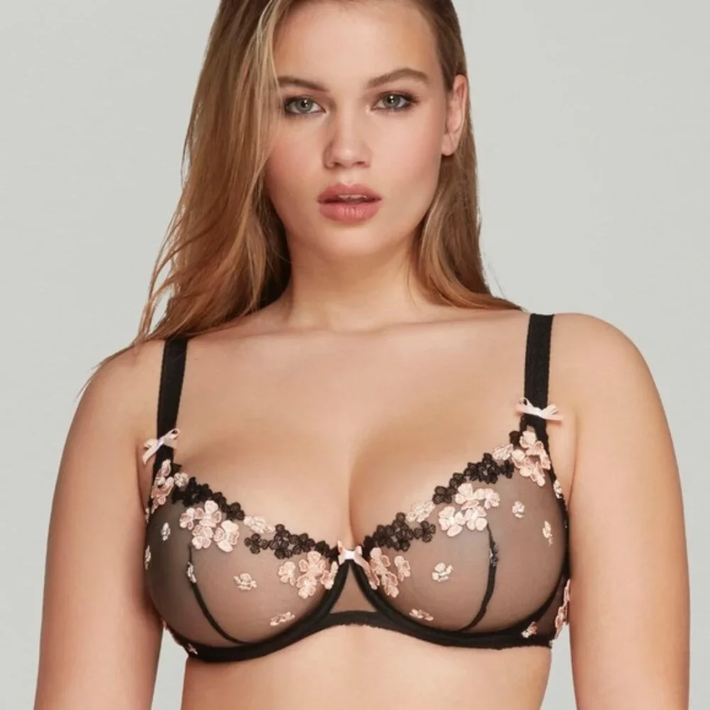 New without tags -  Agent Provocateur Bethanie Black Peach Bra (size 32C) - Picture 2 of 5